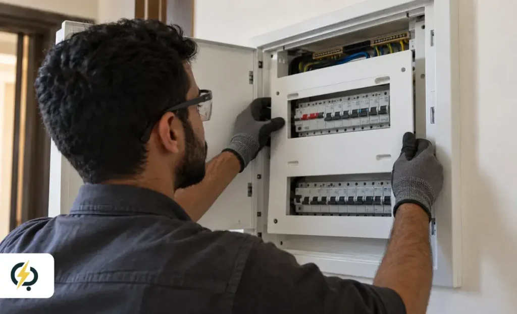 تغيير طبلون الكهرباء وتجهيز اللوحة البديلة